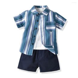 Clothing Sets Baby Boy Set Summer Casual Children For Short Sleeve 3pcs Blouse T-shirt Shorts Toddler Kids Clothes