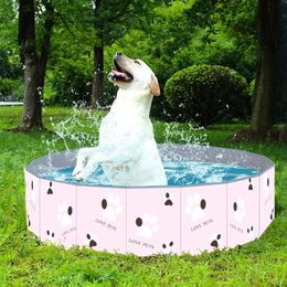 Portable PVC Pet Swimming Pool Leak-Proof Foldable Dog Bathtub Indoor Outdoor Kids Pool Dogs and Cat Bathing Tub Pets Products 240419