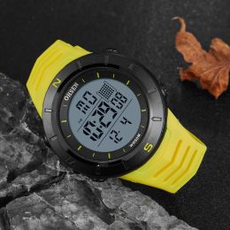 Watches Digital Men Watches Electronic Led Outdoor Military Wateroof Wristwatch Yellow Silicone Fashion Diving Sport Watch montre homme