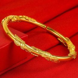 Strands Luxury Imitation Gold Bracelet Ancient Inheritance Flowers Xiangsi Vine Alluvial Gold Bracelet HighEnd Open Adjustable Bracelet