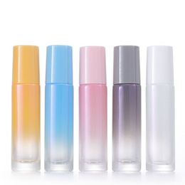 10ml pearl color steel ball bottle Laser gradual change essential oil perfume packaging bottle