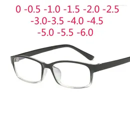 Sunglasses Frames 0 -1 -1.5 -2 -2.5 -3 -3.5 -4 -5 -6 Finished Myopia Glasses Men Short-sight Eyewear Black Transparent Frame Women