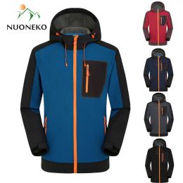 Clothings NUONEKO Softshell Hiking Jackets Mens Windproof Waterproof Outdoor Sports Camping Windbreaker Skiing Trekking Rain Coats JM09