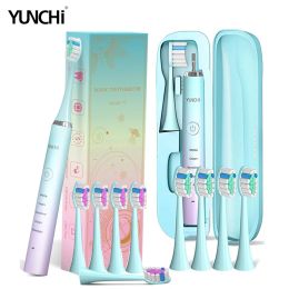 Heads Portable Yunchi Sonic Adult's Electric Toothbrush 5 Modes 2 Mins Smart Timer USB Rechargeble 4 Hours Fast Charge Last Up 45 Days