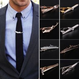 Clips 1Pc Men's Fashion Necktie Pin Suit Jewelry Metal Tie Clasps Tie Clip Gifts Bar Wedding Steamship Dolphin Airplane Tableware Shap