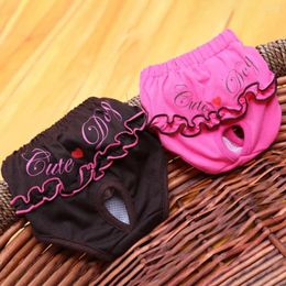 Dog Apparel Durable Pleated Decor Pet Menstruation Briefs Diaper Print Design Cotton Underwear Accessories