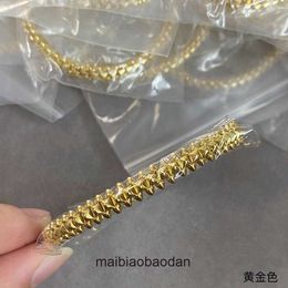 High End Jewellery bangles for Carter womens V-Gold New Bullet Head Bracelet Narrow Flexible Rivet CNC True Gold Original 1:1 With Real Logo