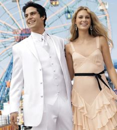 Men's Suits White Satin Casual Wedding For Men Slim Fit 3 Piece Gentle Tuxedo Custom Groom Prom Blazer Terno Masculino Costume Homme