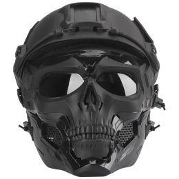 Safety 2021 CS Field Tactical Equipment Adapter Tactiacl Paintball Game Helmet Airsoft Skull Skeleton Protective Mask Full Face Helmet