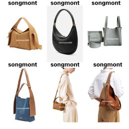 Songmont Bag Bucket Luna Designer Underarm Hobo Shoulder Luxury Large Totes Half Moon Leather Purse Mini Clutch Shopping Basket CrossBody Song Handbag tide