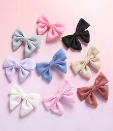 Party Performance hair bows Barrettes Girls Bow Princess Hair Clips Childrens Solid Cotton Linen Hairpins Baby Hair Accessories M17938468