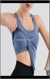 Outfits Vest With Chest Pad Yoga Tops Vestbra Fitness Women Sport Sexy Shirt Gym Sports Tank Top Workout Running Clothing 8R22M Vd9941392