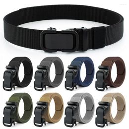 Belts Trendy Business Casual Simple Wild Style Canvas Strap Automatic Buckle Waistband Weave Waist Band Nylon Braided Belt
