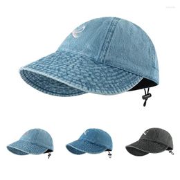 Berets Women Embroidered Bow Bucket Hat Summer Anti-Uv Sunshade Bows Sun Hats Korea Girls Large Head Circumference Fisherman Cap Visors