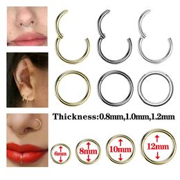 Steel Small Nose Rings Body Clips Hoop 16G 18G 20G Tragus Septum Cartilage Piercing Jewelry For Women Men Girl Gift 240407