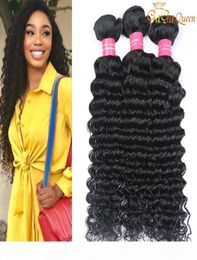 Indian Deep Wave Virgin Hair Bundles Unprocessed Indian Deep Wave Curly Human Hair Extensions gaga queen8053406