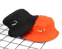 Embroidery Bucket Hat Men Women Hip Hop Fishing Cap Adult Panama Bob Hat Summer Lovers Flat Cotton Print Cigarette New Caps4124043