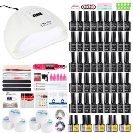 Kits New Nail Set 54w Uv Led Lamp for Manicure Gel Nail Polish Set Kit Gel Varnish Electric Nail Drill Manicure Sets Nail Art Tools