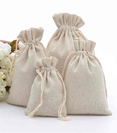 50pcs 100 Cotton Drawstring Bags Rustic Cotton Muslin Gift Bags Xmas Wedding Favours Sack Jewellery Packaging Bag Accept Customise 21311925