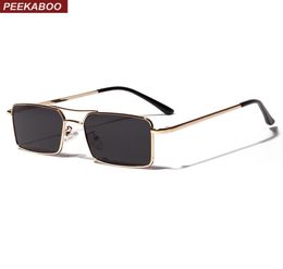 gold rectangular sunglasses men 2019 metal frame men retro small square sun glasses for women retro uv400 clear lens5391001