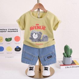 Clothing Sets Boys Summer Children Casual Cotton T-shirts Denim Shorts 2pcs Tracksuits For Baby Sports Suit Kids Jogging Outfits