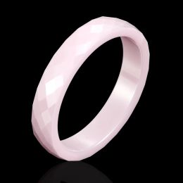 Bands New 4mm Light Pink Black White Beautiful Hand Cut Ceramic Ring For Woman Top Quality Jewelry Without Scratches Woman Ring