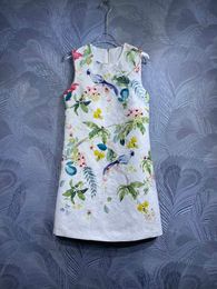 French retro print niche sleeveless A-line dress European goods 2024 summer new women's clothing