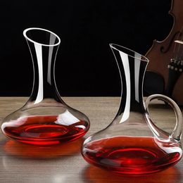 Household Red Wine Trumpet Crystal Glass Decanter 1700ml Red Wine Decanter Wine Pot Bar Wine Pourer Premium Carafe Thickened 240410