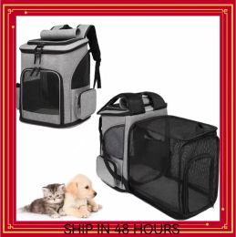 Bags Expandable Cat Backpack Breathable Outgoing Travel Backpack Carrier For Cats Small Dogs Carry Transport Cat Backpack Accessories