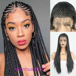 New wig synthetic headband with lace dirty braids small three in front P9G2
