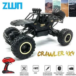 Electric/RC Car ZWN 1 12 4WD RC Car With Led Lights 2.4G Radio Remote Control Cars Buggy Off-Road Control Trucks Boys Toys for Children T240422