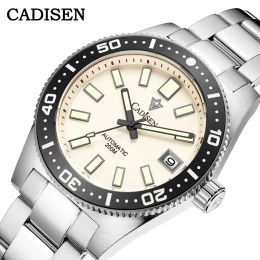 Kits CADISEN C8207 38mm Mens Watch NH35A Movemet Mechanical Automatic watch 20ATM waterproof diver swimming sport men Clock 2022 New