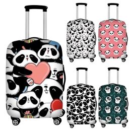 Accessories FORUDESIGNS 18/20/22/24/26/28/30/32inch Luggage Covers Elastic Animal Panda Print Travel Suitcase Cover Protection Baggage Cover