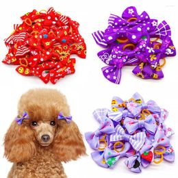 Dog Apparel Daily Decoration 10/20/30pcs Bows For Doggy Bands Rubber Products Puppy Pet Hair Supplies With