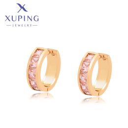 Earrings Xuping Jewellery New Copper Alloy Style Gold Colour Cubic Zirconia Hoops Earrings for Women Girls Birthday Popular Gifts X000745141