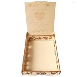 Party Supplies Guest Book Wedding Guestbook Personalised Visitors Card Box Creative Wooden Bride