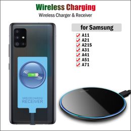 Chargers Qi Wireless Charging for Samsung Galaxy A51 A71 A41 A31 A21 A21S A11 Wireless Charger Pad with USB TypeC Receiver Adapters