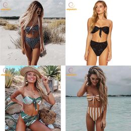 Sexy Womens High Waist Swimsuit Women Swimwear Off Shoulder Bikini Set Brazilian Bathing Suits Beach Wear Swimming Suit XL