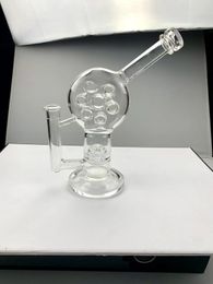 Flipping bottom water bong dab rig hookahs glass bong ash catcher Honeycomb ball double-layer multi hole hookah gun halloween bong petroleum Customizable wholesale