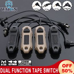 Lights WADSN New Tactical DBAL PEQ Augmented Dual Function Switch Crane 2.5mmPlug SF Flashlight Modbutton Tape Fit Mlok Keymod 20mmRail