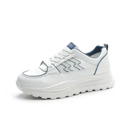 Casual Shoes Summer Sports Female 2024 Explosive Leather Mesh Cloth Matching Small White Breathable Thick Sole