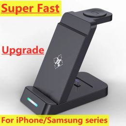 Chargers 15W 3 in 1 Wireless Charger Stand For iPhone 14 13 12 X Samsung S22 S21 Apple Watch Airpods iWatch Fast Charging Dock Station