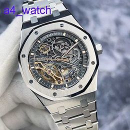 Modern AP Wrist Watch Royal Oak Series 15407ST Hollow Dial 41mm Double Swing Rare Excellent Automatic Mechanical Mens Watch