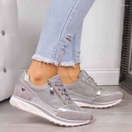 Fitness Shoes 2024 Woman Gold Zipper Platform Sneakers Trainers Women Casual Lace-Up Tenis Feminino Zapatos De Mujer Womens