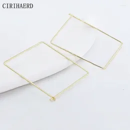 Hoop Earrings Women's Accessories Pendant Connector 14K Gold Plated Brass Metal Rectangular For DIY Jewellery Making Supplies