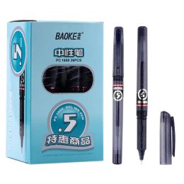 Pens BAOKE 36pcs Needle Gel Pen 0.5mm Carbon Black Ink Pens Office Writing Stationery Student Examination Supplies