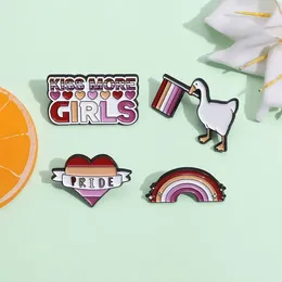 Brooches Custom Lesbians Enamel Pins Girls Live Lapel Backpack Badges She Is Gay Jewellery Gift For Loves Friends Wholesale