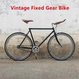 Bikes Vintage Single Speed Bike Steel Frame 700C Wheel Flip-flop Hub Bicycle Gooseneck Stem Fixie Daily Commuting Cycling Y240423