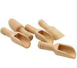 DHL Mini wooden coffee tea spoon bath salt spoon tableware wooden crafts small wood measuring spoon Flatware nt4570586