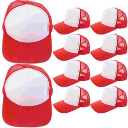 Ball Caps 10 Pcs Sublimated Baseball Cap Sublimation Hat DIY Blank Mesh Sponge Hats Men Women